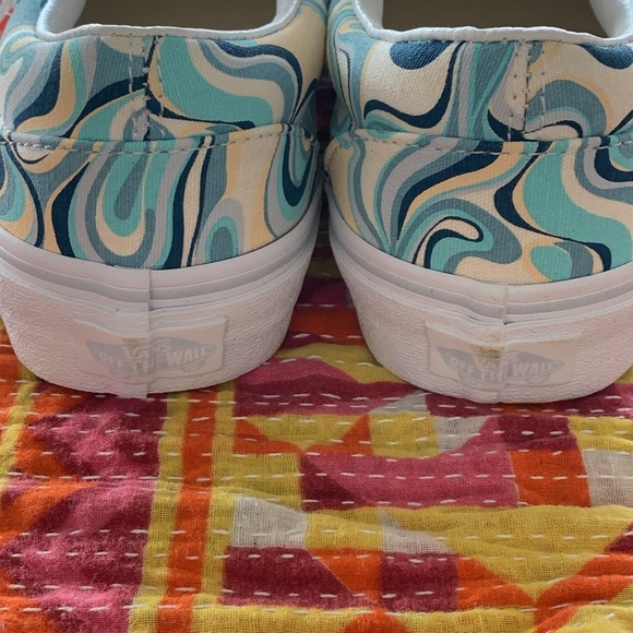 New Never Worn Classic VANS Classic Slip-O Swirl Turquoise Size Men 6.5/ Women 8 - Picture 6 of 10
